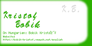 kristof bobik business card